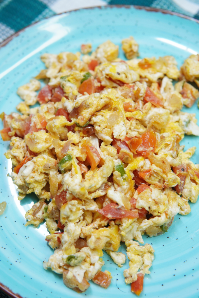 Serving Mexican Scrambled Eggs