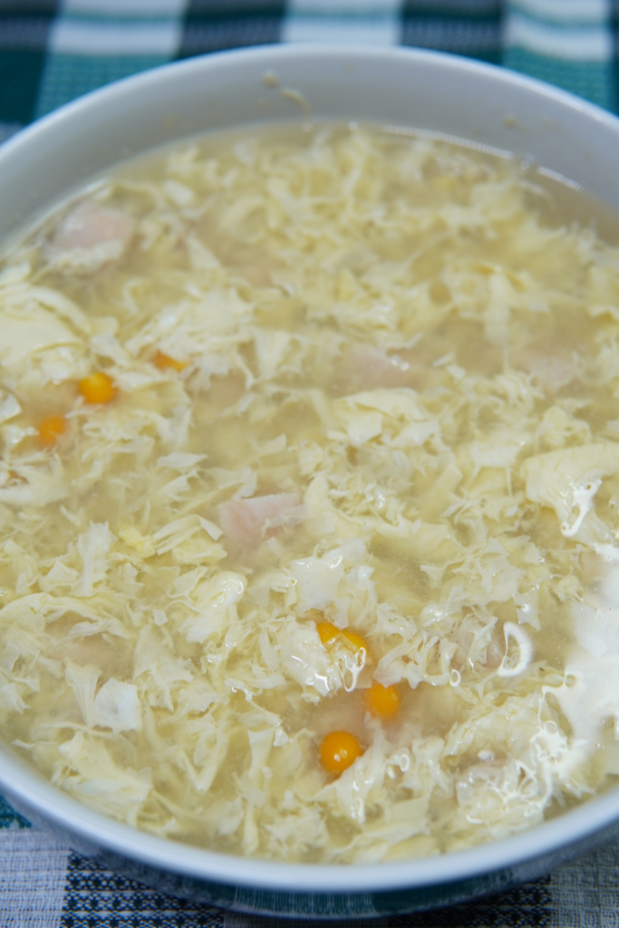 Cooking the Chicken Corn Egg Drop Soup