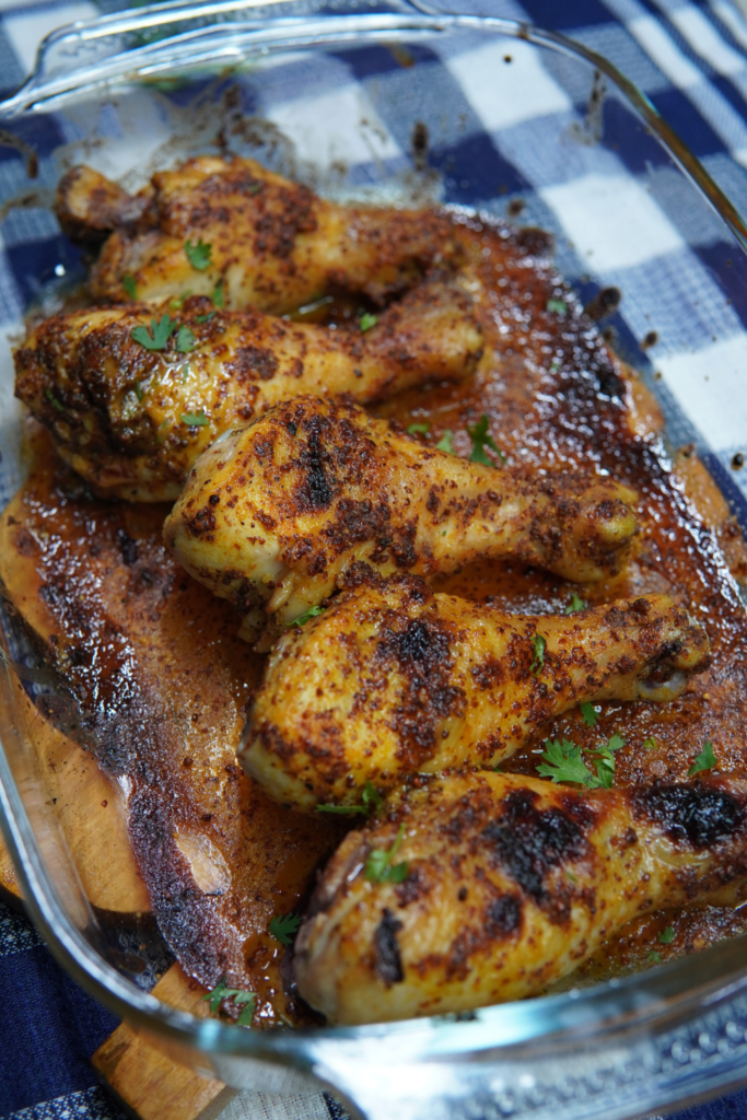 Cooking the Honey Mustard Chicken Drumsticks