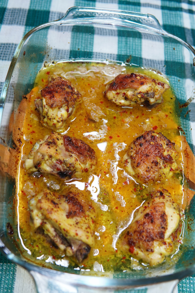 Cooking the Oven Baked Chicken Thighs