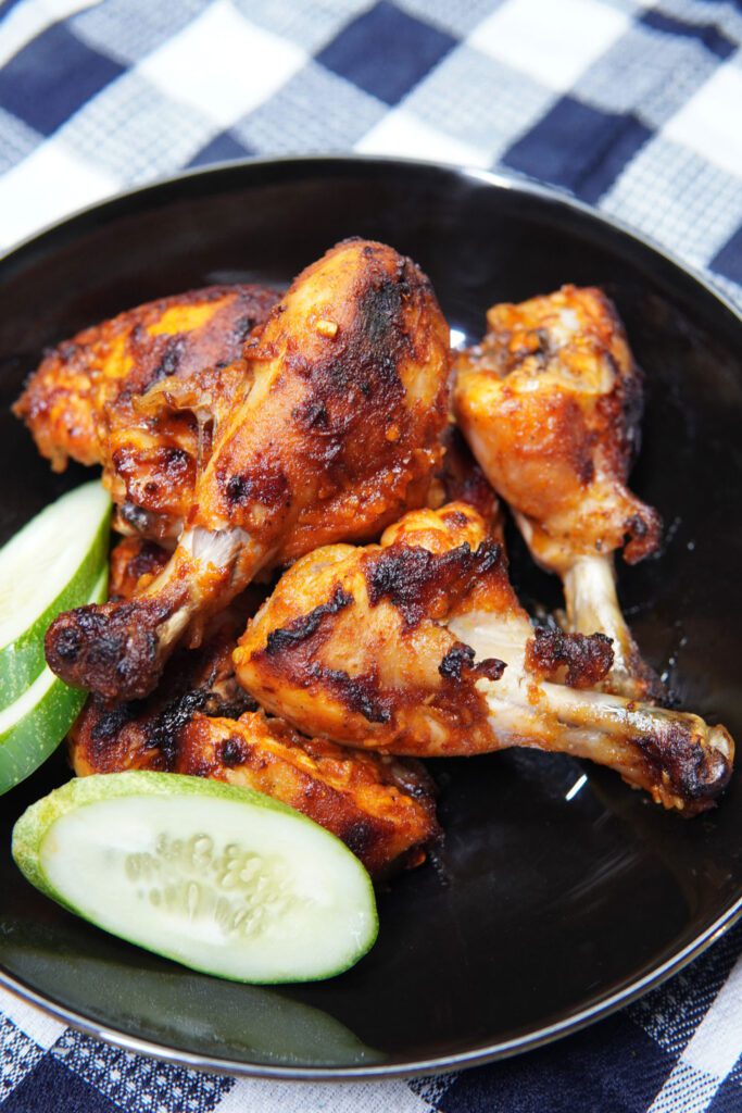 Serving the Harissa Honey Chicken