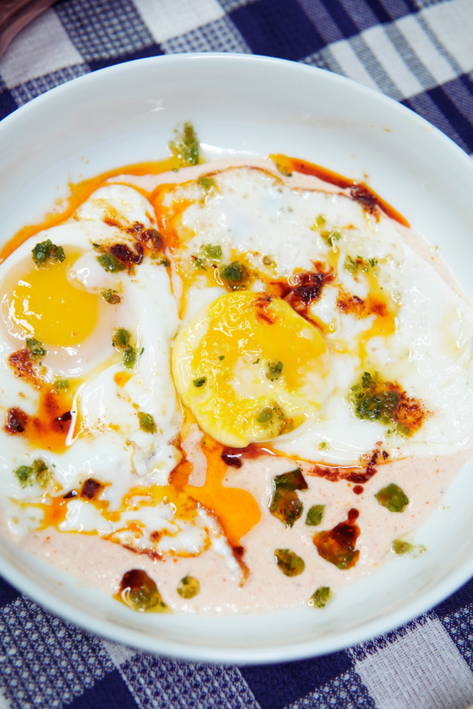 Serving the Turkish Eggs