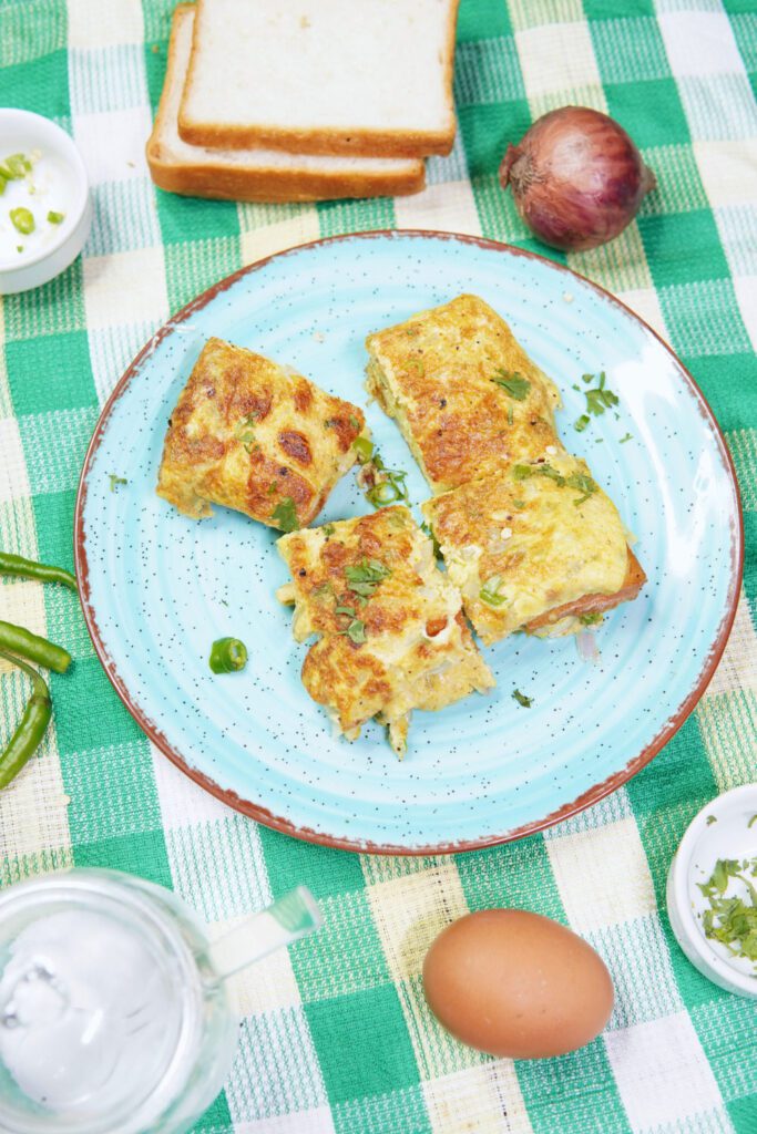 Cooking the Bread Omelette