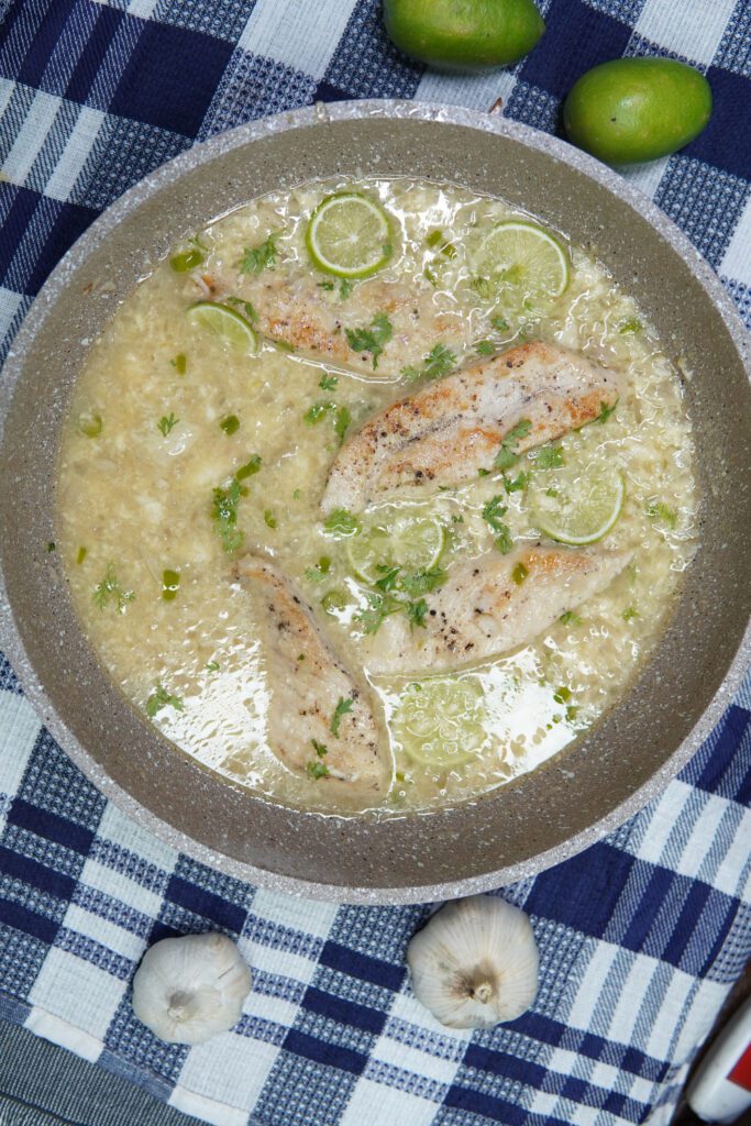 Cooking the Coconut Lime Chicken