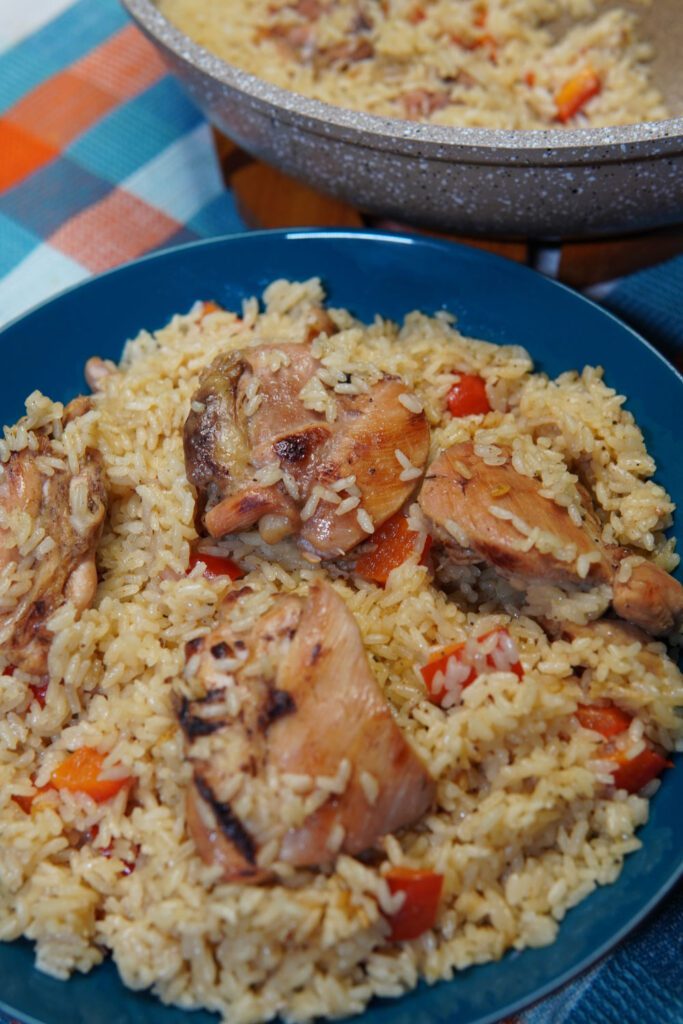 Preparing the Caribbean Jerk Chicken and Rice