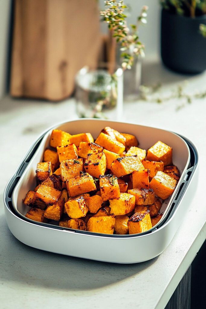 Air Frying the Butternut Squash