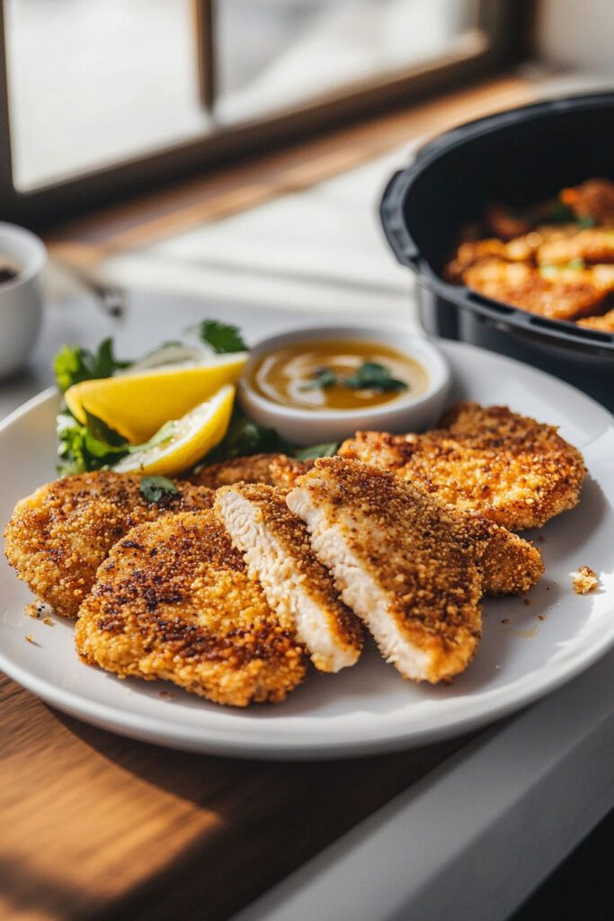 Air Frying the Chicken Cutlets