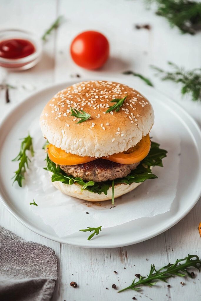 Assembling Your Air Fryer Burgers with Toppings