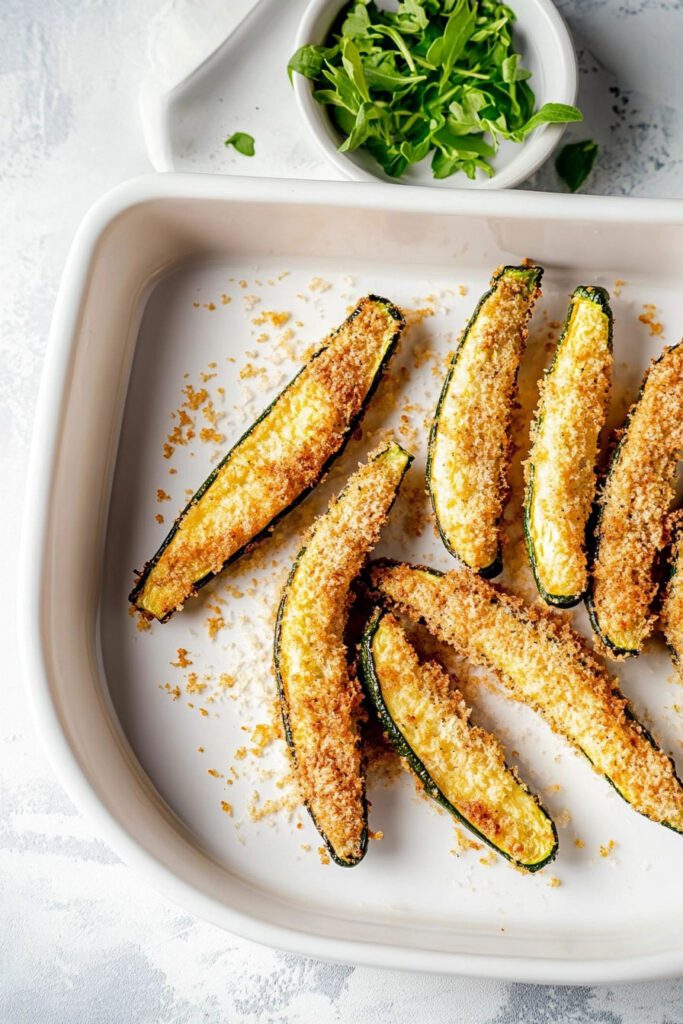 Preparing and Coating the Zucchini