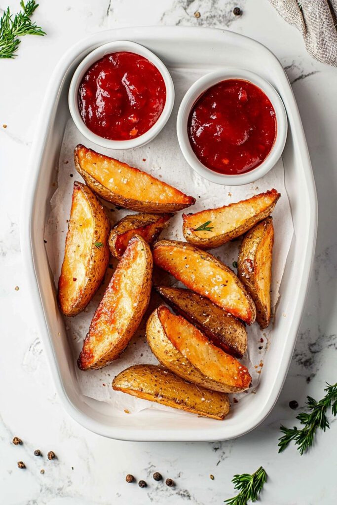 Serve Your Crispy Air Fryer Potato Wedges