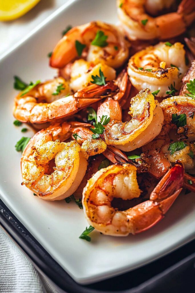 Serve the air fryer shrimps