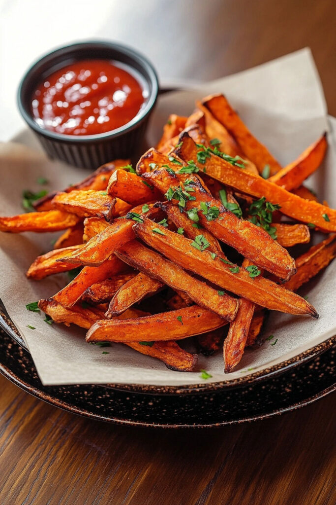 Serving the Air Fryer Sweet Potato Fries