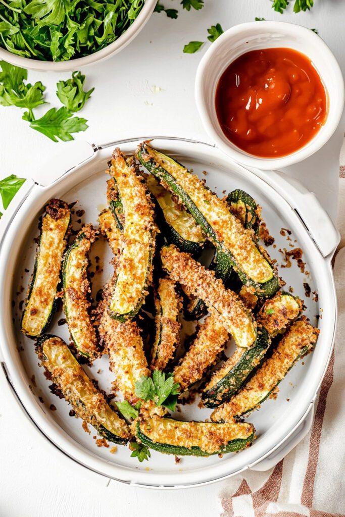 Serving the Air Fryer Zucchini Fries