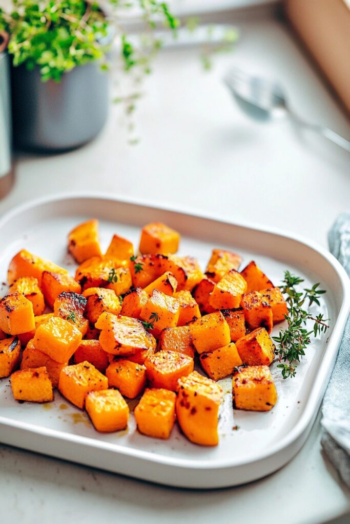 Serving the Air Frying Butternut Squash