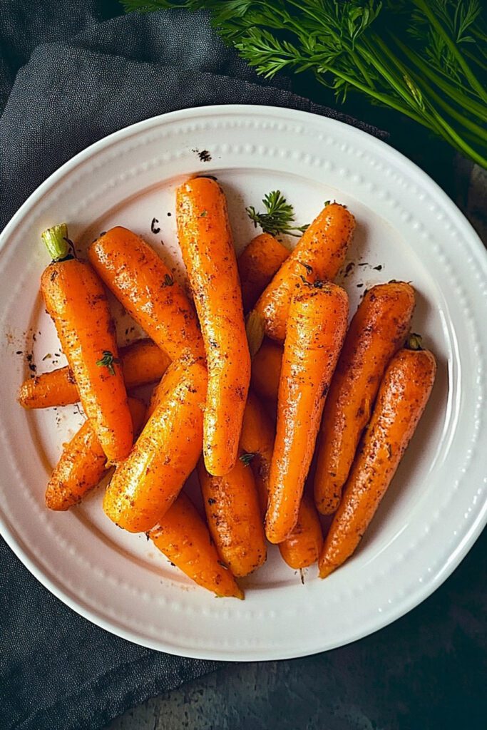 Serving the air fryer carrots