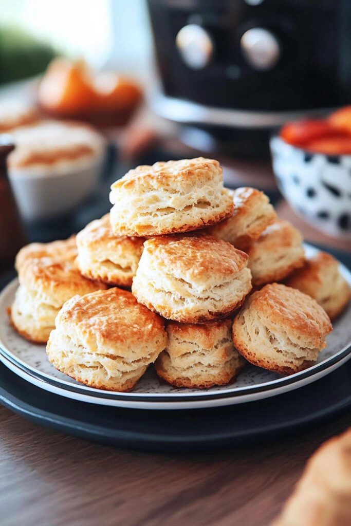 Air Frying the Biscuits