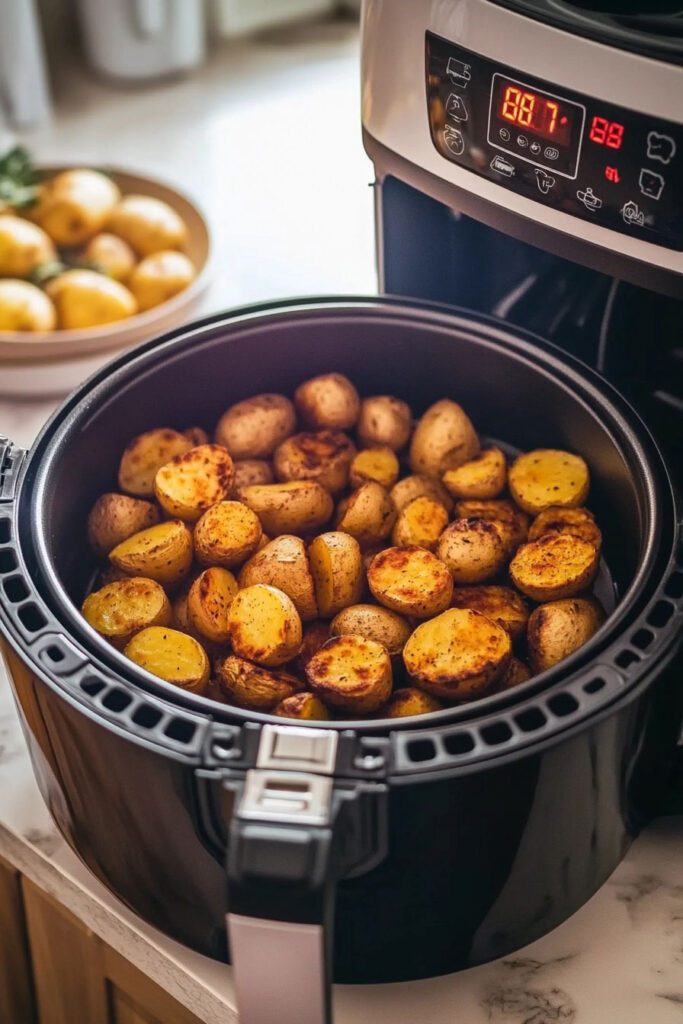 Air Frying the Potatoes