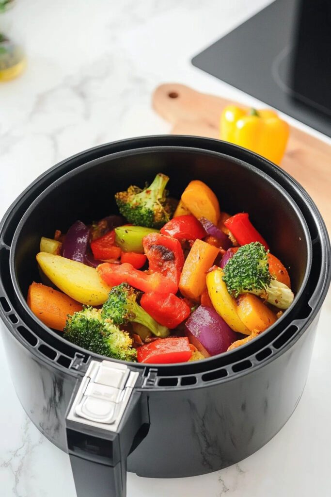 Air Frying the Vegetables