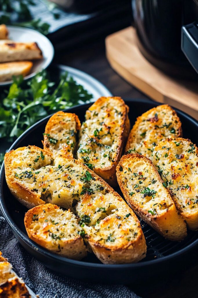 Cooking the Garlic Bread