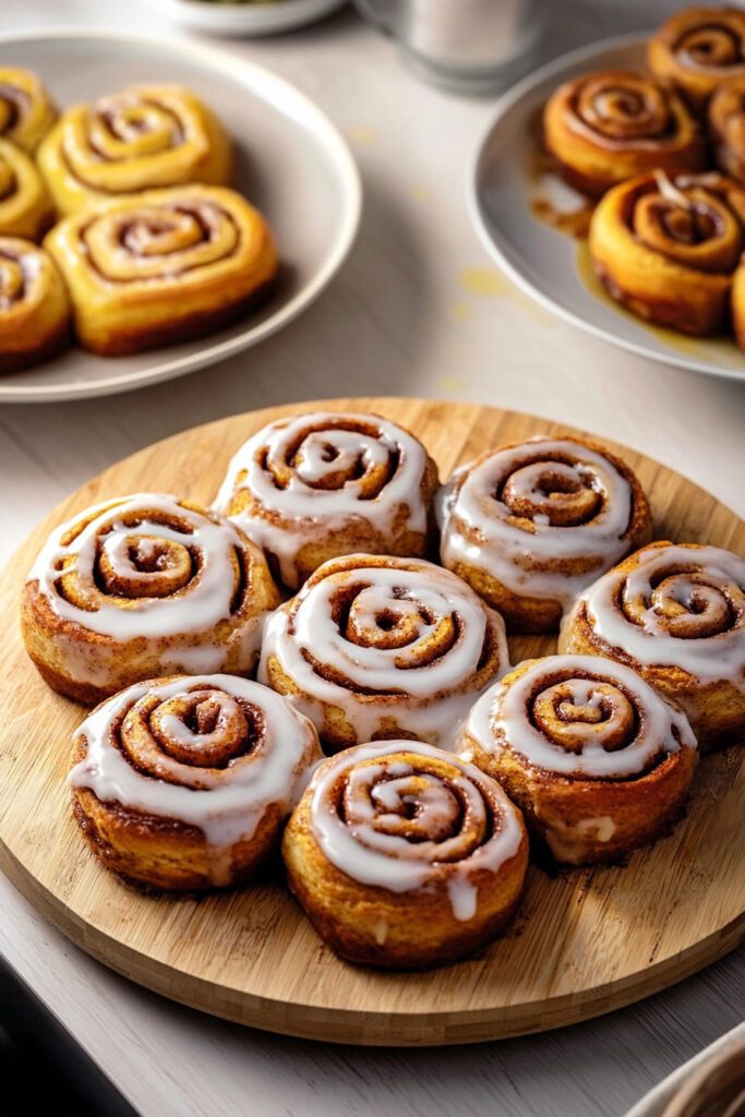 Serving the Air Fryer Cinnamon Rolls