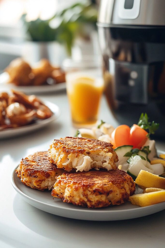 Serving the Air Fryer Crab Cakes