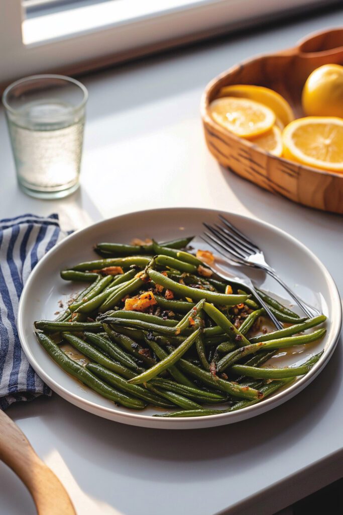 Serving the Air Frying Green Beans