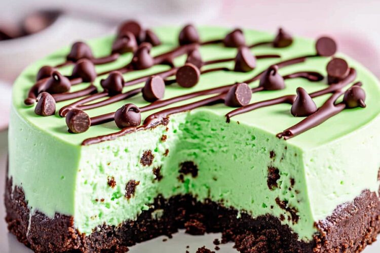 Mint Chocolate No Bake Cheesecake