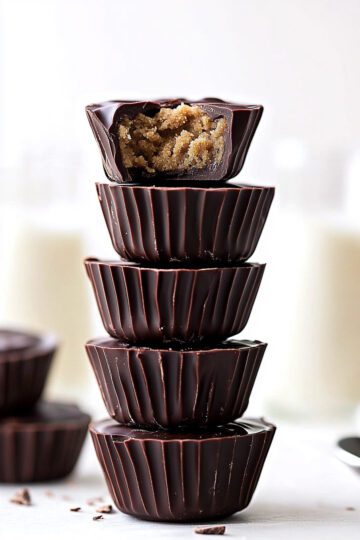 No Bake Cookie Dough Chocolate Cups