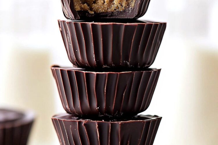 No Bake Cookie Dough Chocolate Cups