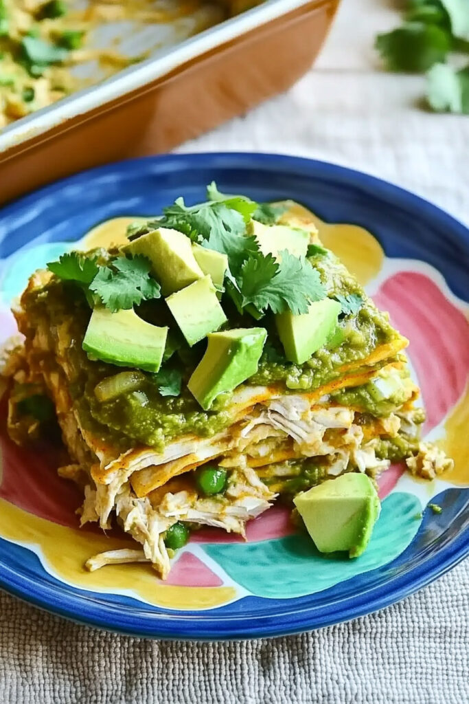 AIP Green Enchilada Casserole with Chicken