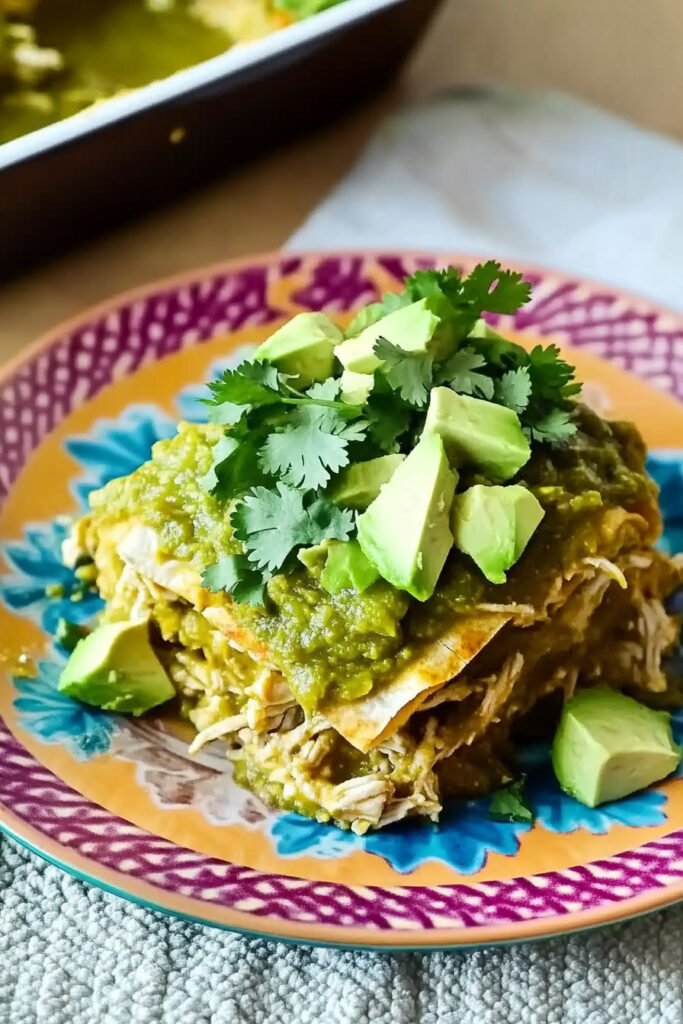 Green Enchilada Casserole with Chicken