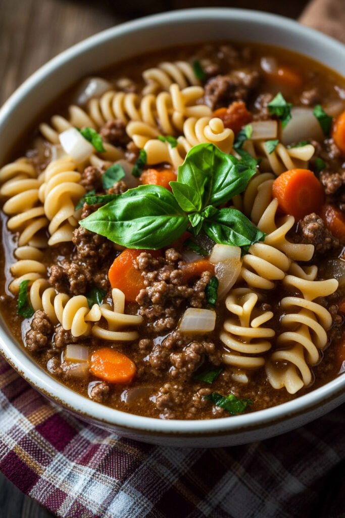 Serving AIP Hamburger Soup