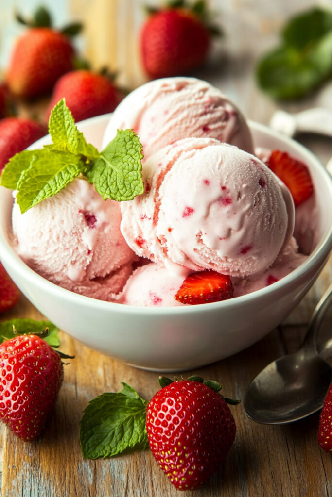 Serving Blender Strawberry Ice Cream