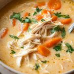 Serving Creamy Chicken Soup